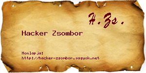 Hacker Zsombor névjegykártya